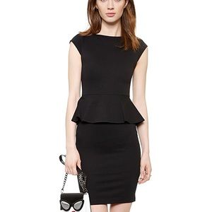 ALICE + OLIVIA EMPLOYED sz 8 Black Peplum Dress